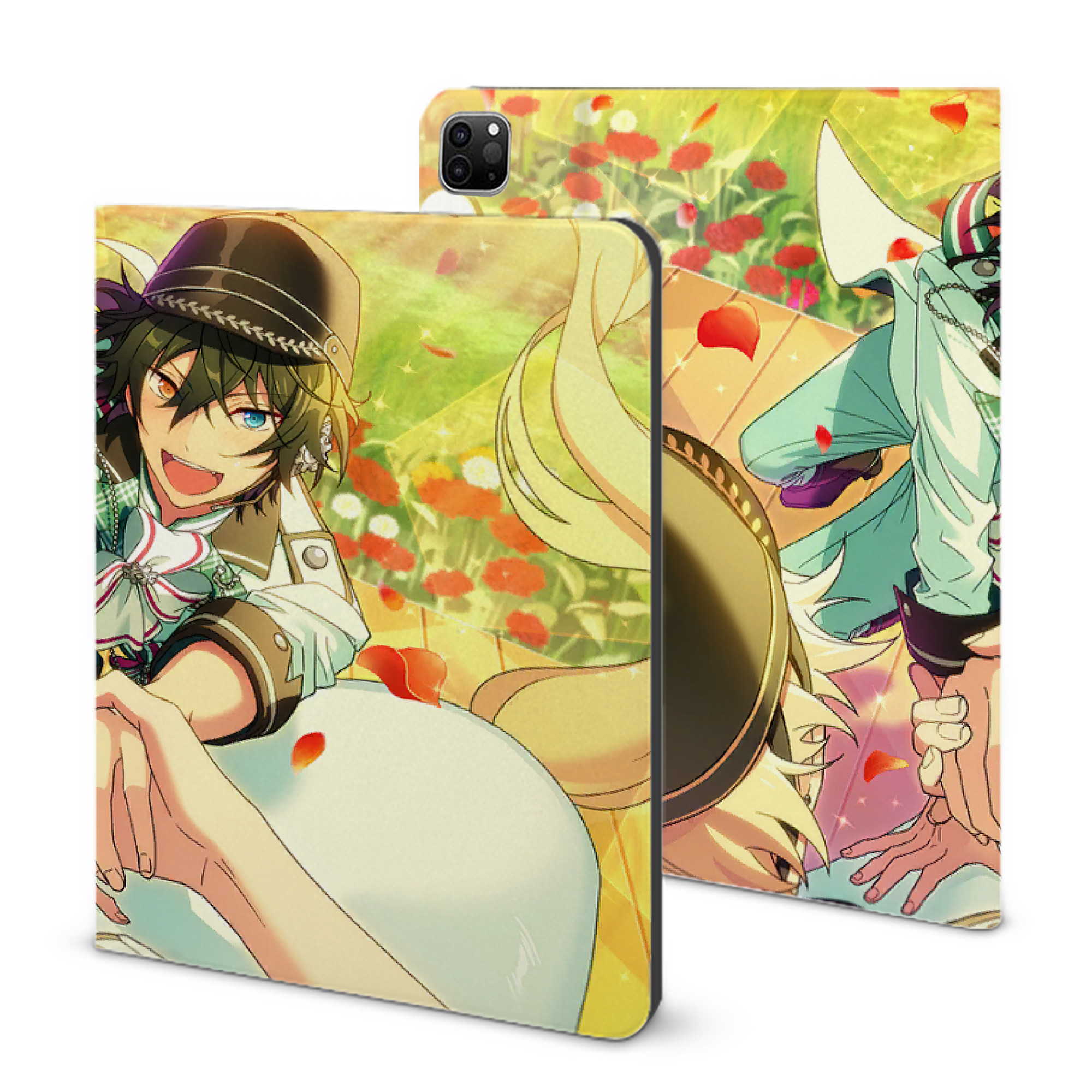 （画像用） あんさんぶるスターズ! Ensemble Stars IPad ケース ブック型 PUレザー TPU 耐衝撃 軽量 薄型 ペン収納なし 全面保護 IPad 各モデル対応